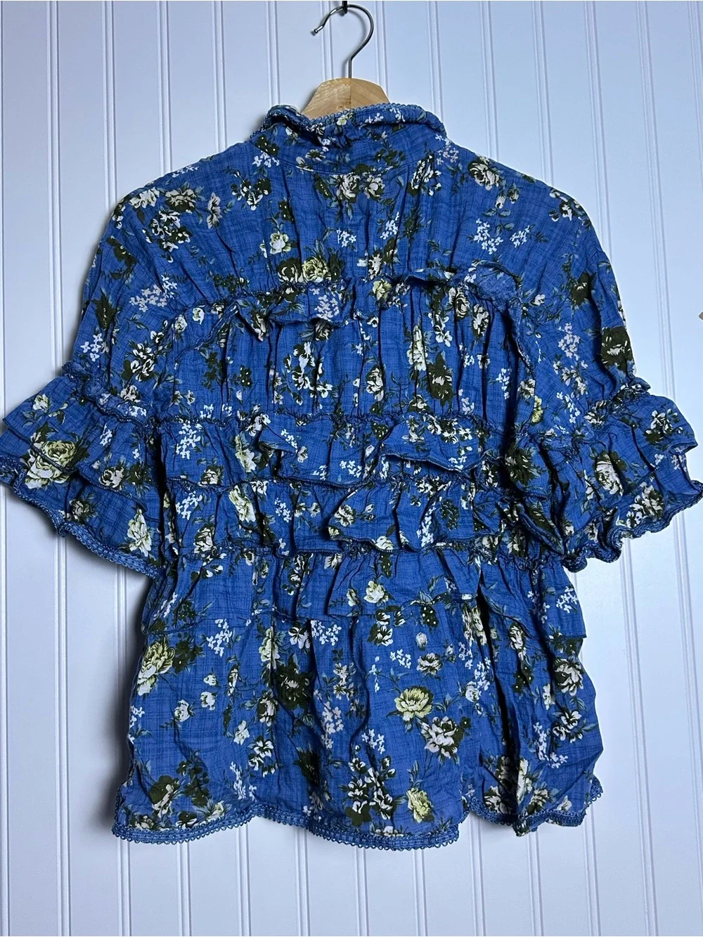 Pol Thorn & Thicket Blouse  button-down cottage floral ruffles romantic casual M - Picture 10 of 11